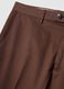 Brown regular fit stretch cotton trousers_5