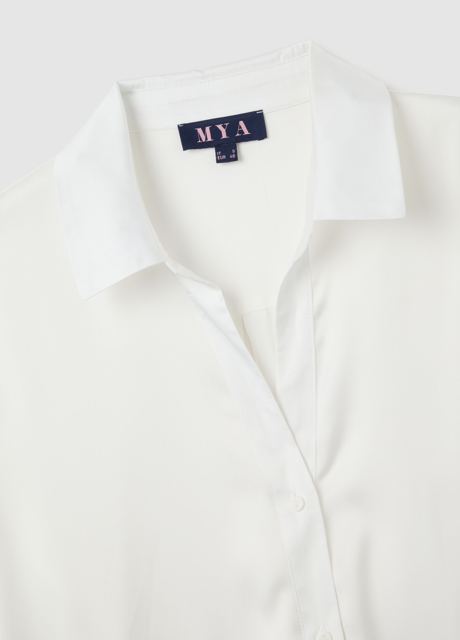 White Satin Shirt Regular Fit