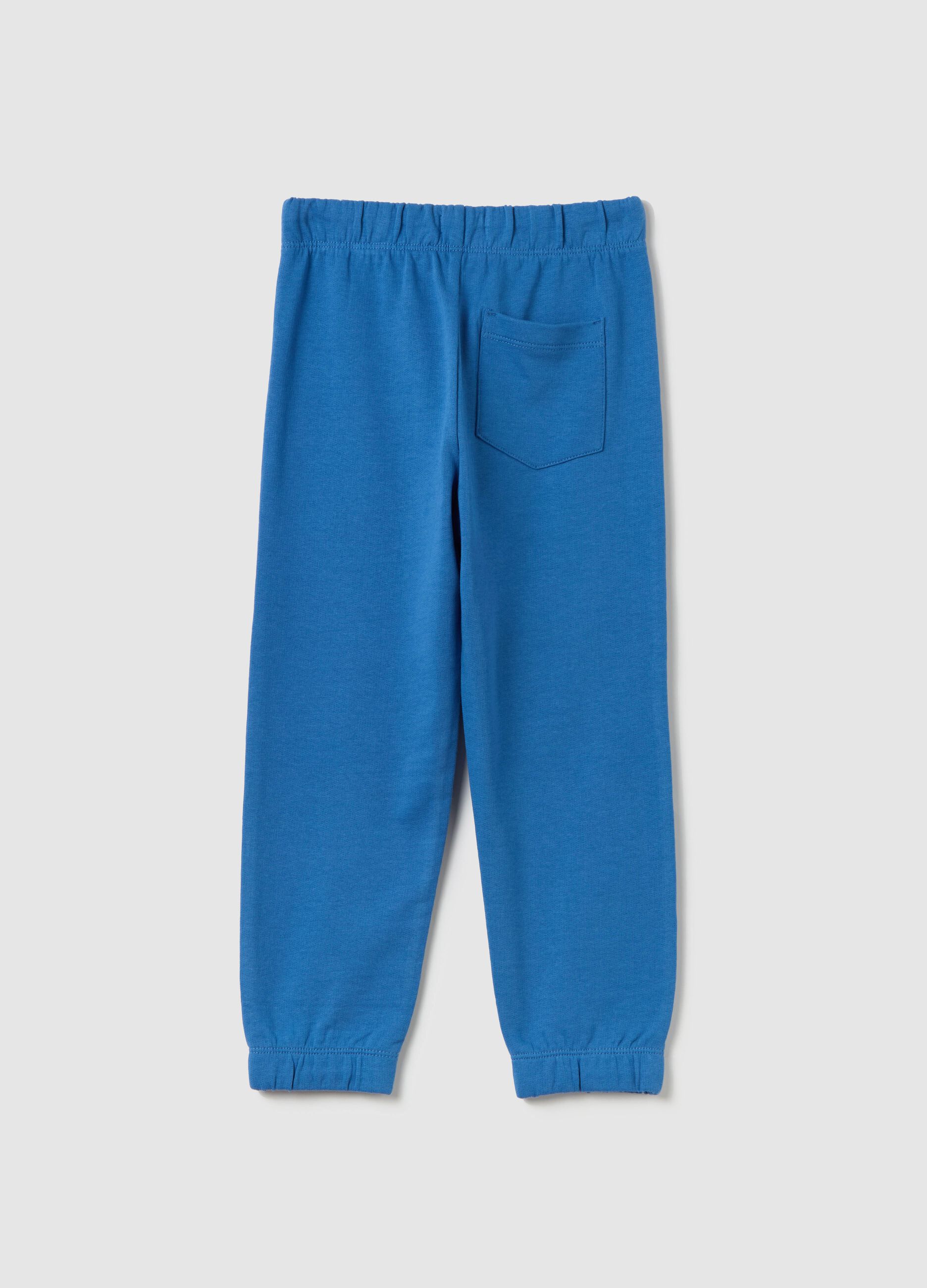 Joggers in French Terry con coulisse e stampa 