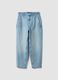 Light blue pure cotton denim carrot-fit jeans_4