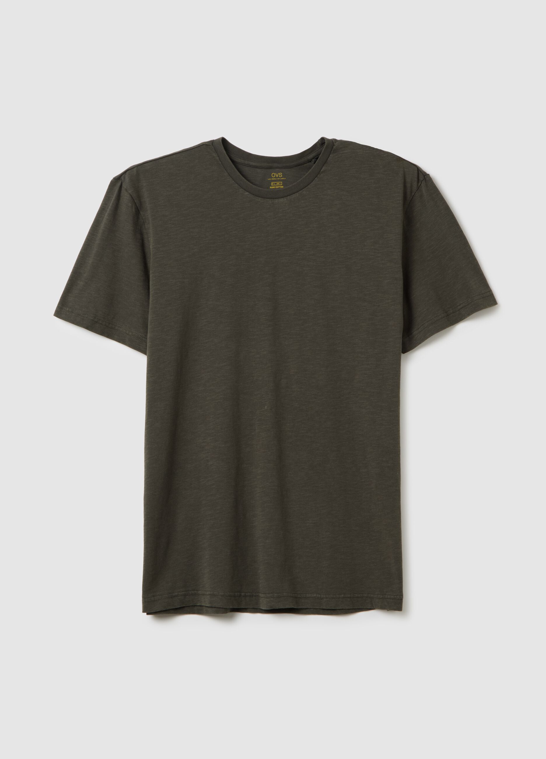 Men's green pure cotton t-shirt regular fit