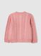Pink regular fit girl's cardigan with buttons_1