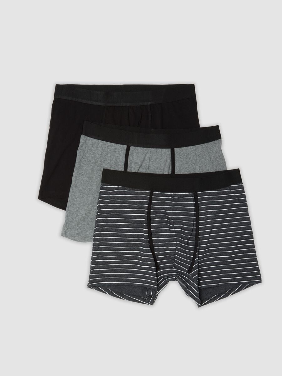 Tripack boxer midi grigi in cotone organico elasticizzato_0