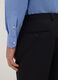 Blue stretch cotton regular fit shirt with classic collar_3