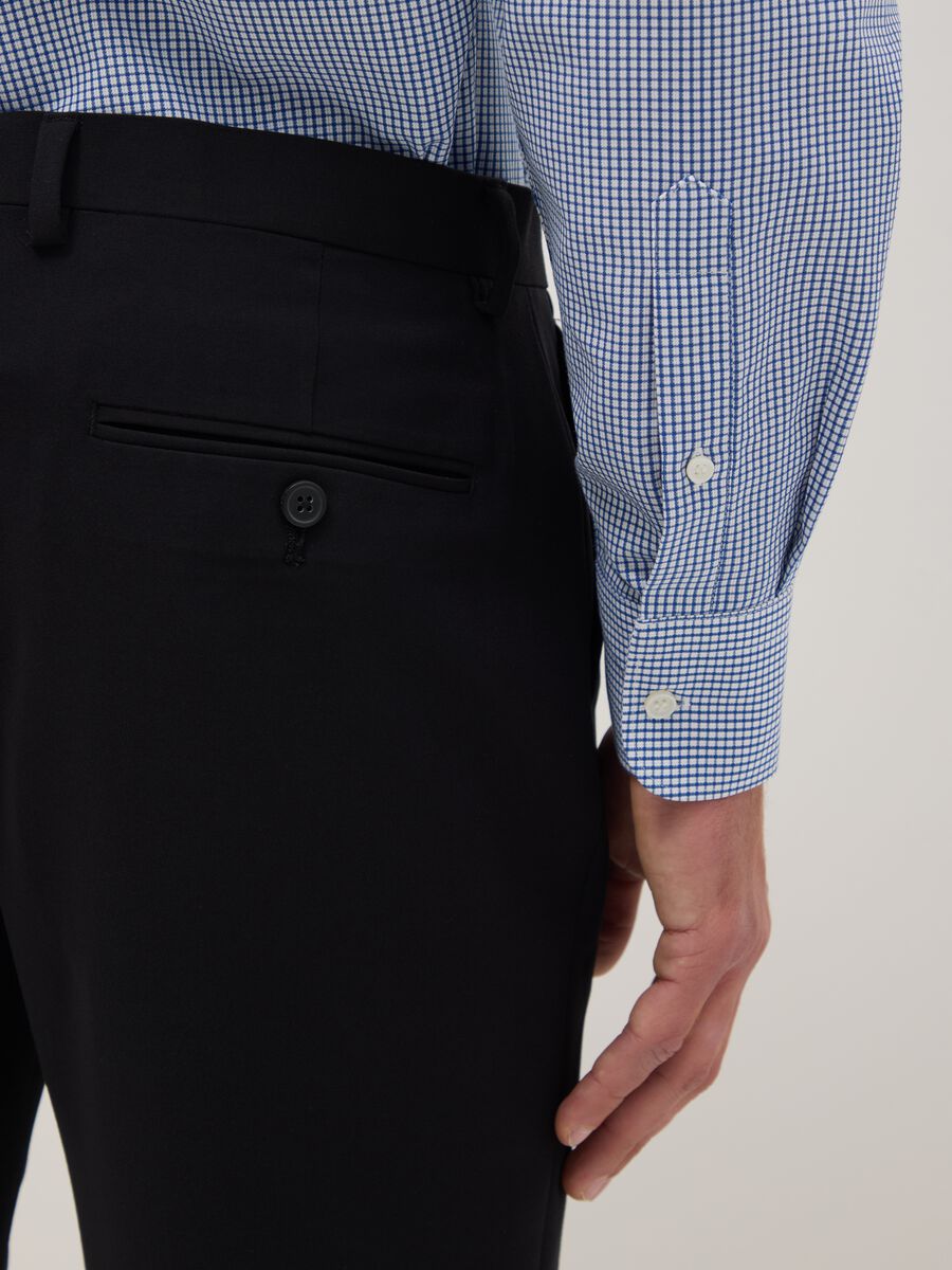 Light blue checked pure cotton regular fit easy iron shirt_3