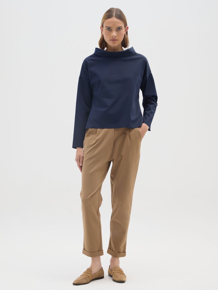 Beige regular fit trousers_0