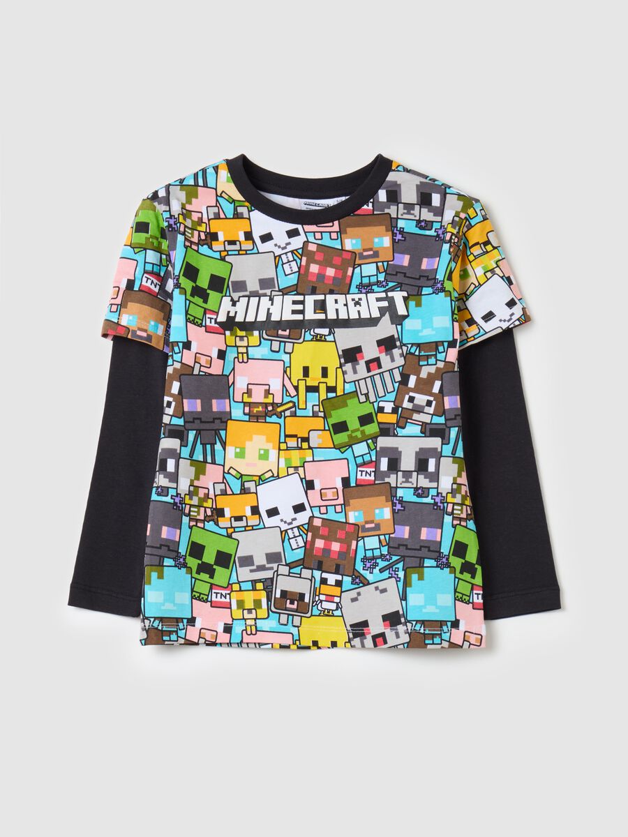 Long-sleeved T-shirt with Minecraft print_0