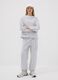 Girls&rsquo; grey organic cotton-blend joggers with print_0