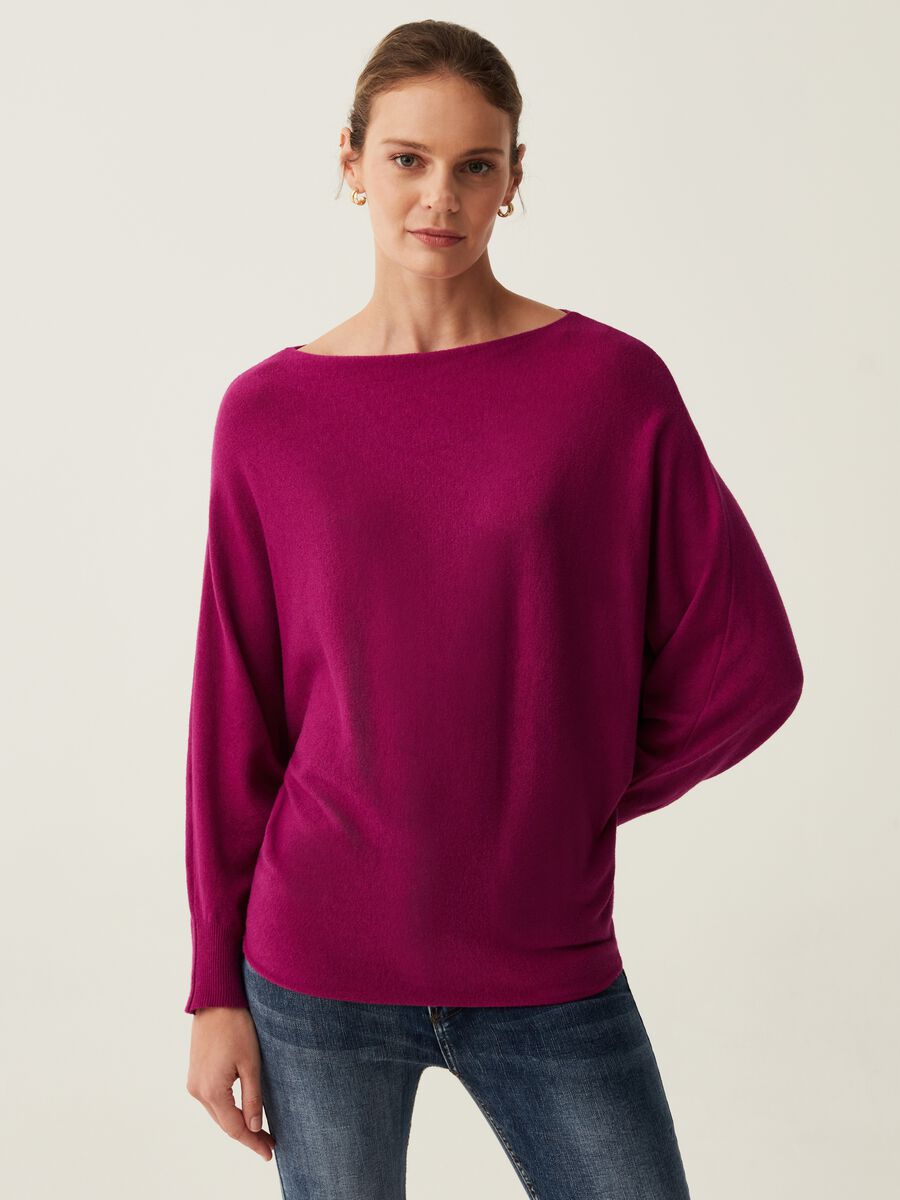 Maglia oversize con scollo a barca_1