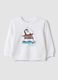White crew-neck sweatshirt in 100% cotton_0