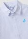 Blue striped pure cotton shirt with embroidered detail for boys, regular fit_2