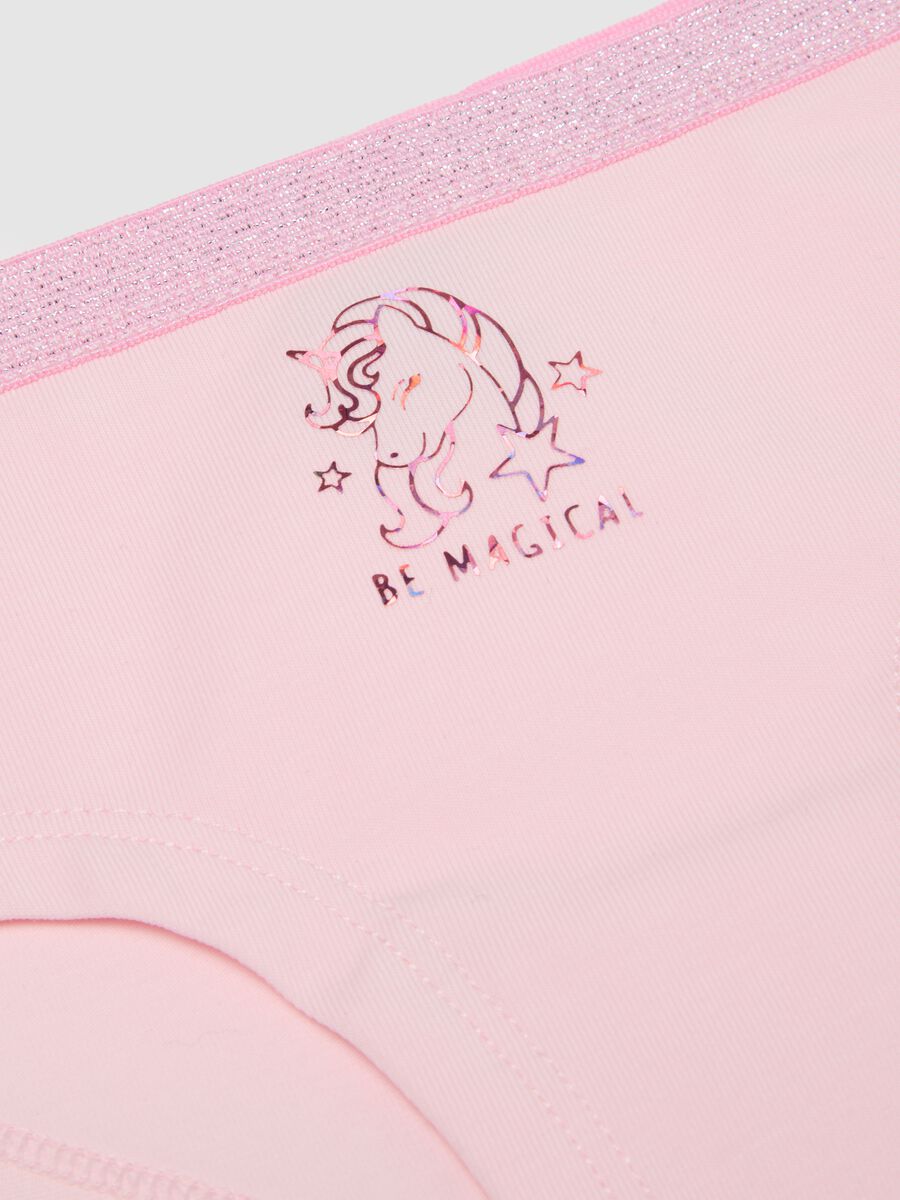 Pink Stretch Cotton Panties for Girls_2