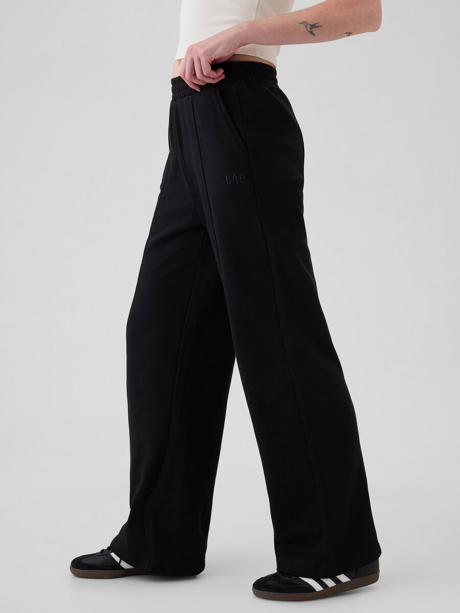 Straight-fit jogger trousers with raised stitching_4