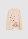 Girl's beige pure cotton sweater, regular fit_0