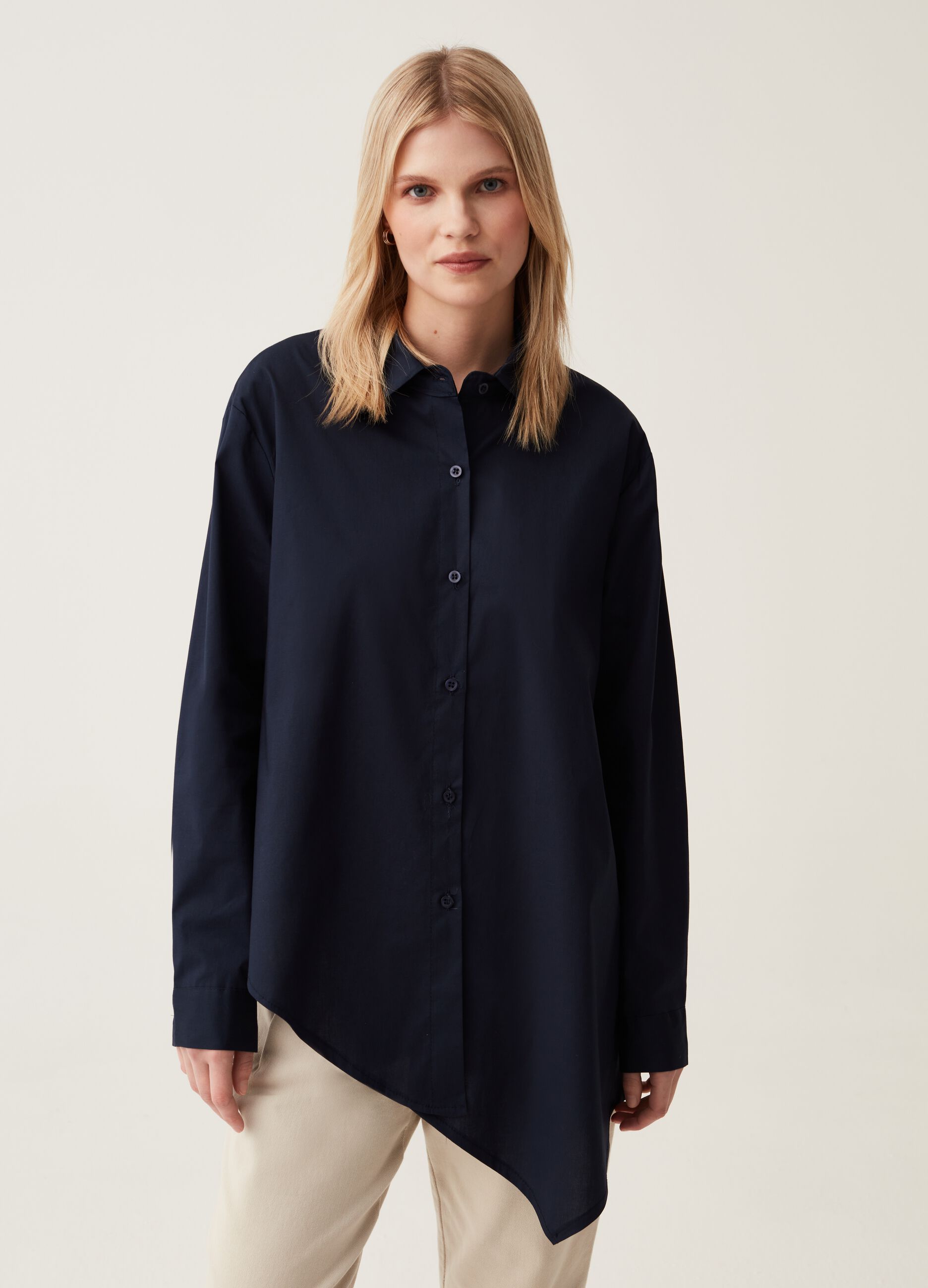 Camicia asimmetrica oversize Hybrid_0