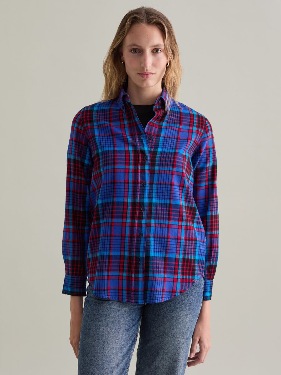 Check shirt with button down collar_0