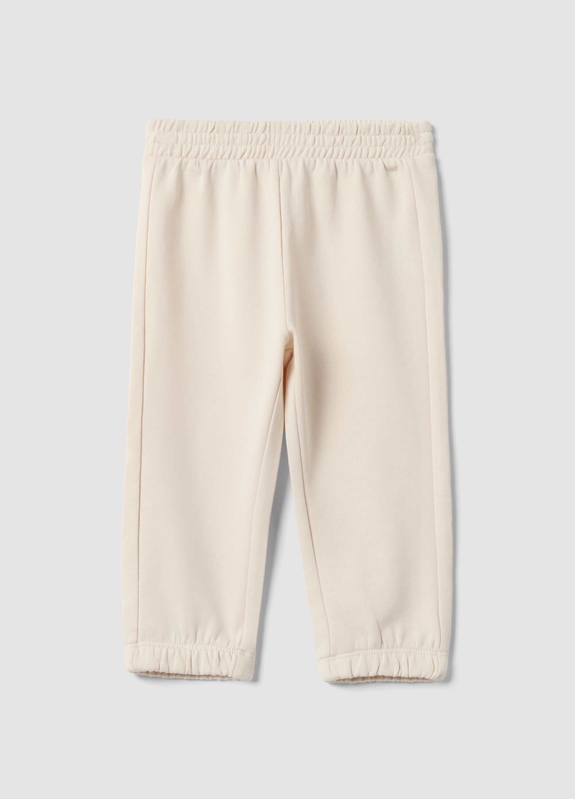 Pantaloni jogger bianchi in puro cotone per bimba