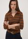 Brown viscose-blend polo-collar jumper, regular fit_0