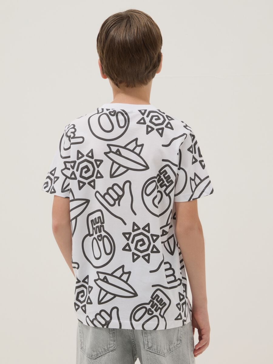 T-shirt bianca in puro cotone a maniche corte_2