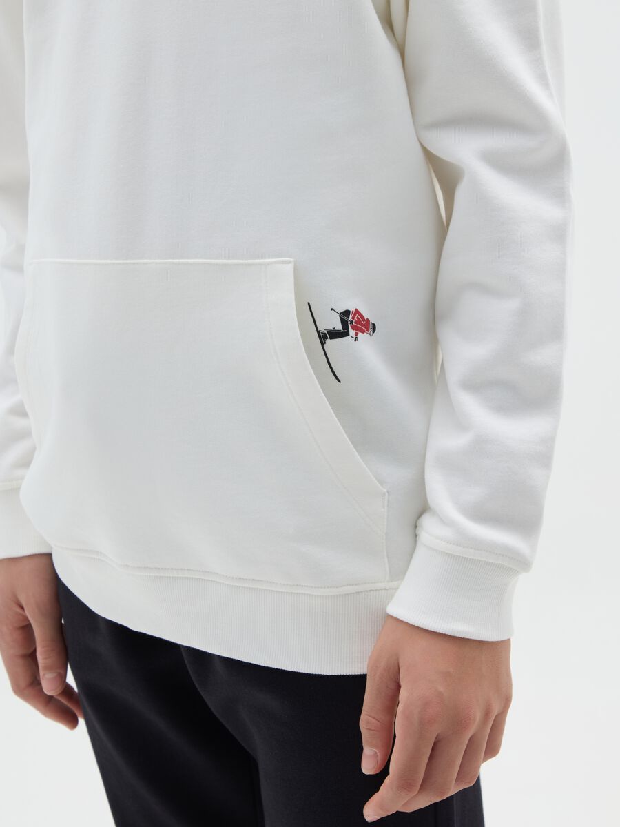 Boy's white pure cotton sweatshirt regular fit_2