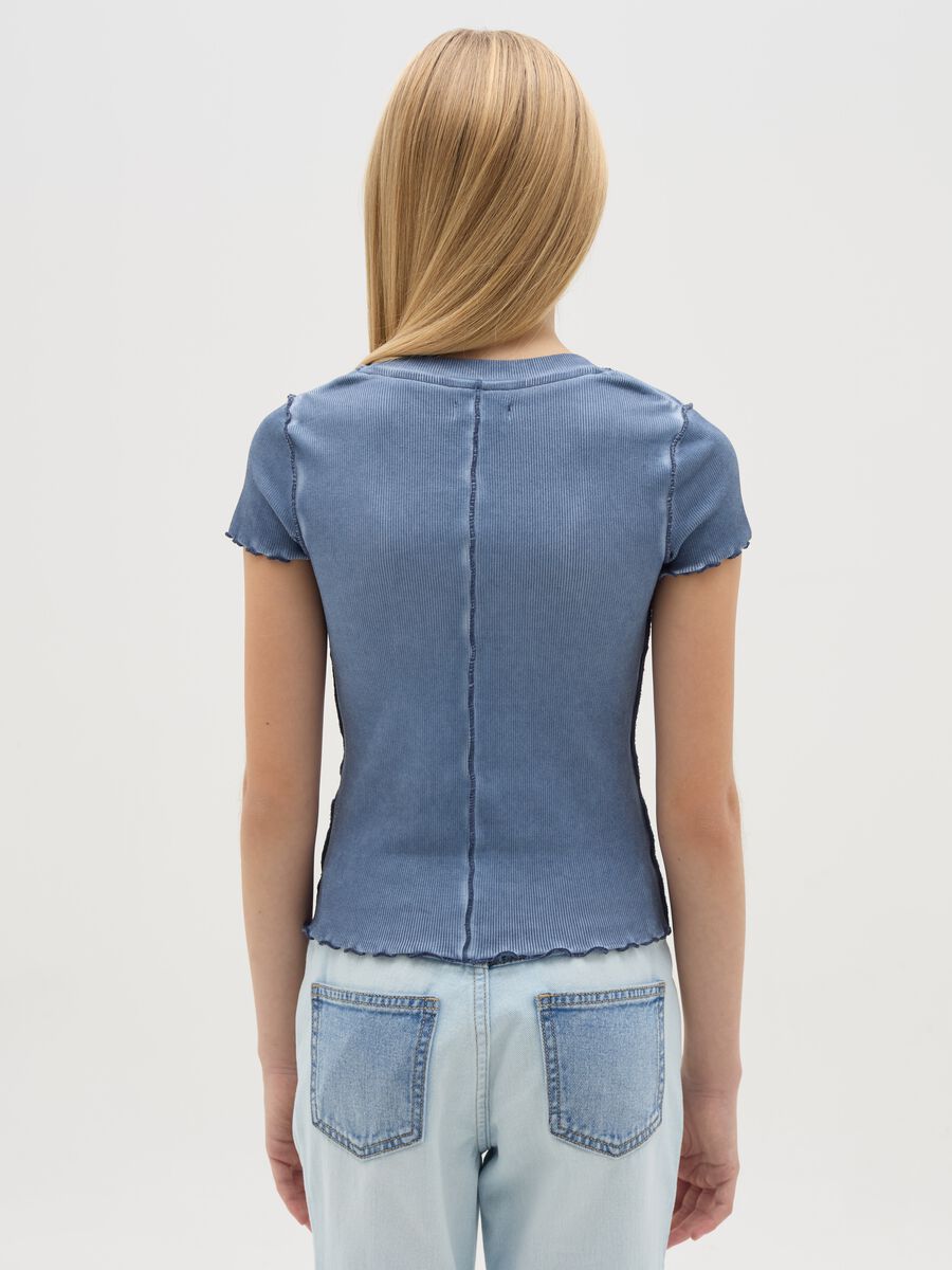 Ribbed T-shirt with acid-wash effect_1
