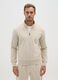 Beige cotton blend zip sweatshirt_1