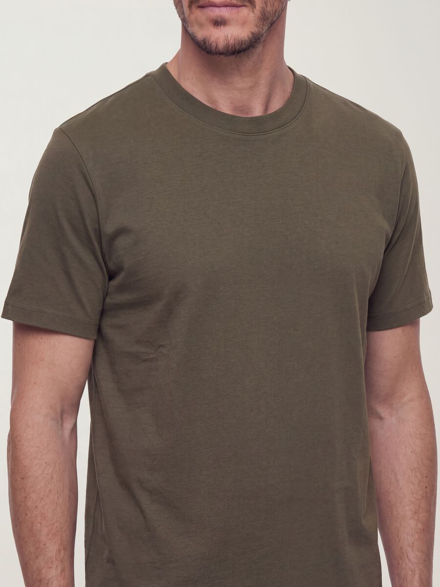 Green pure cotton short-sleeve regular-fit T-shirt_2