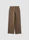 Brown regular-fit formal trousers in stretch viscose_2