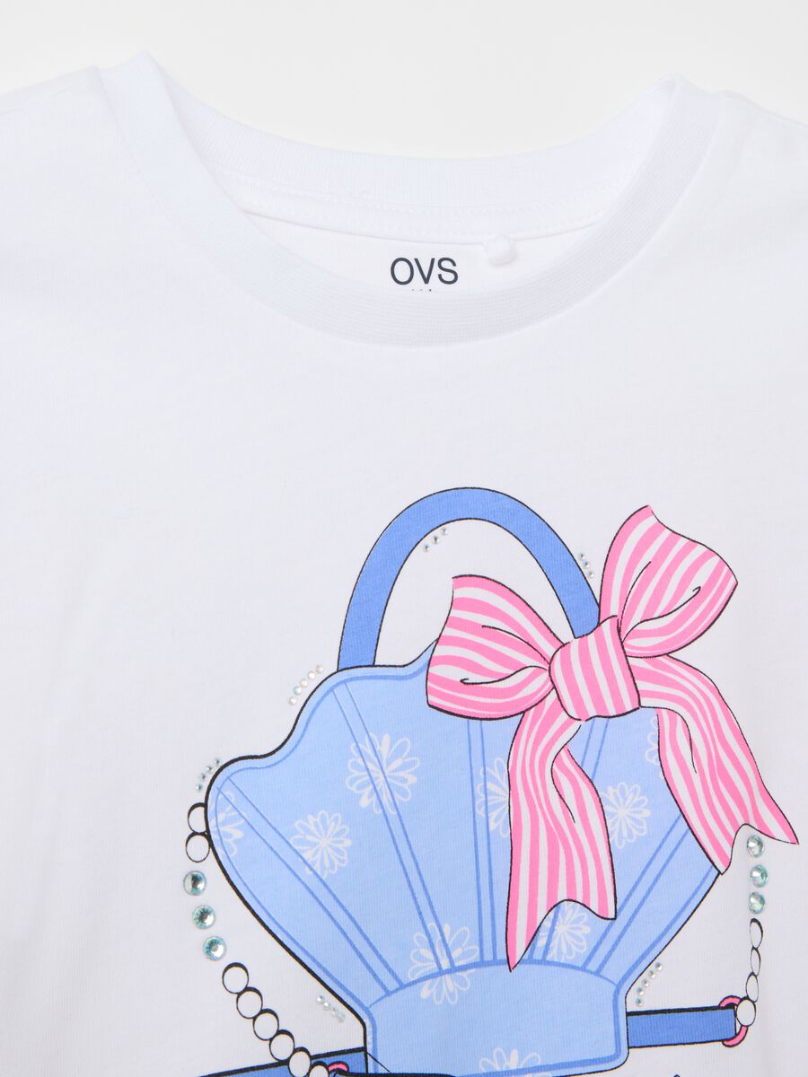 OVS Kids girl's jogging set in white and blue cotton_2