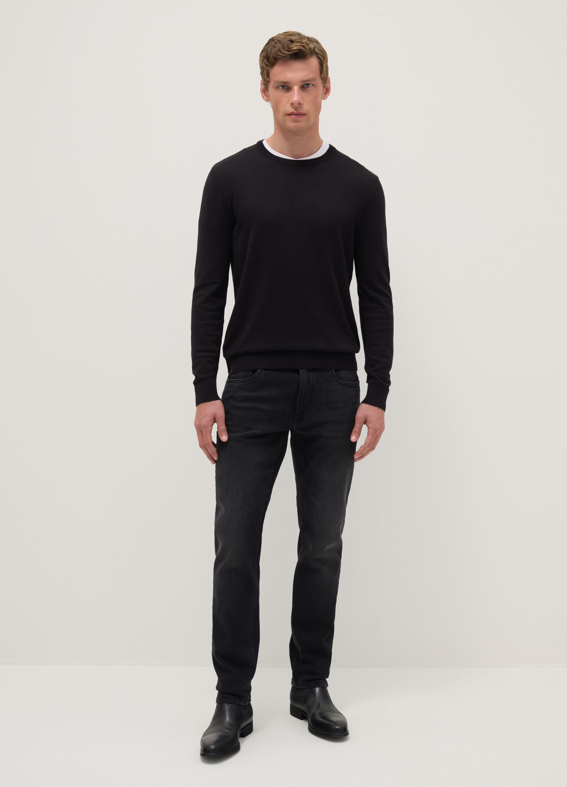 Black slim fit stretch cotton jeans