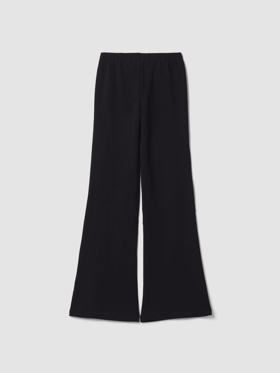 Black flared joggers in pure cotton_2