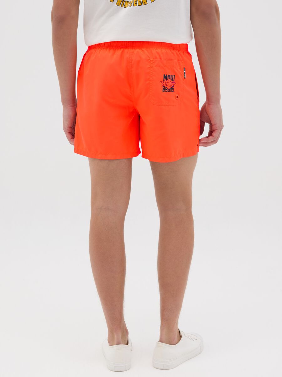Men's Orange Maui Boxer Shorts in Fabric Blend_2