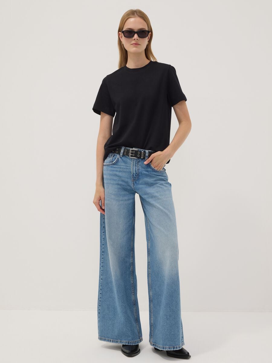 Black relaxed-fit pure cotton short-sleeve T-shirt_2