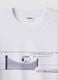 White pure cotton T-shirt with front print_5