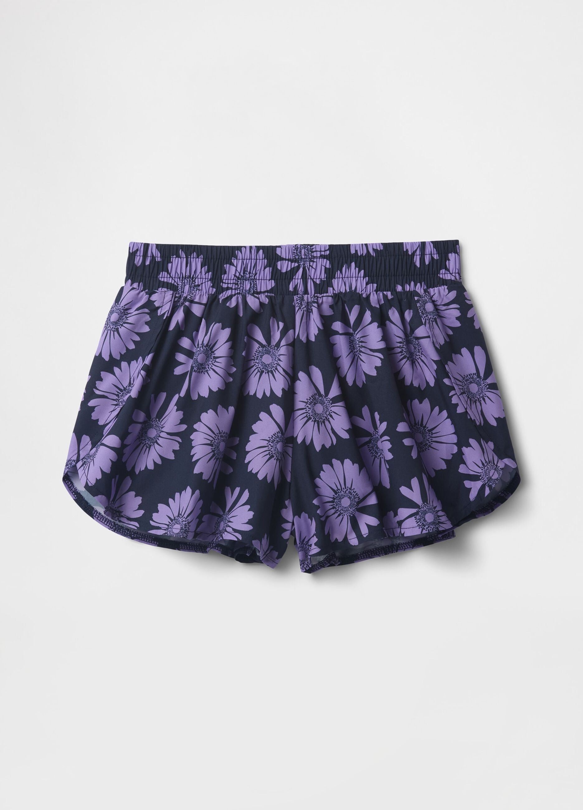 Purple Floral Shorts
