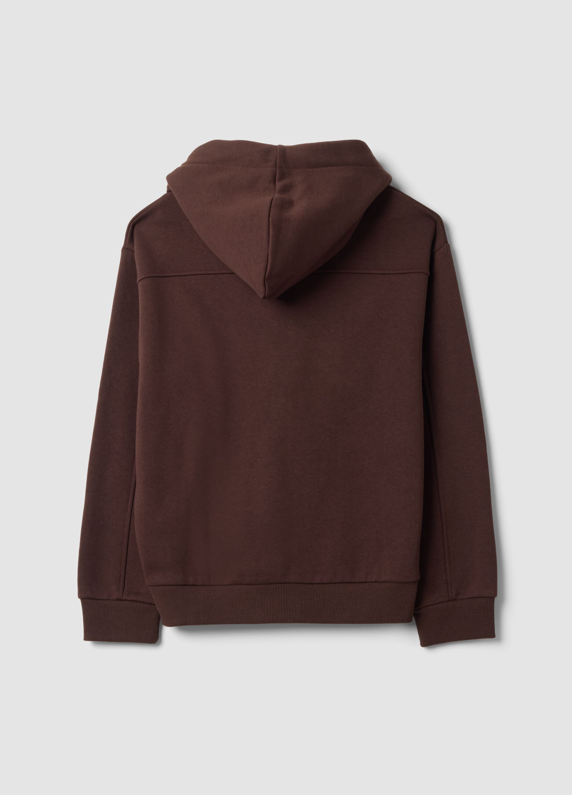 Felpa marrone con cappuccio e fiocco relaxed fit