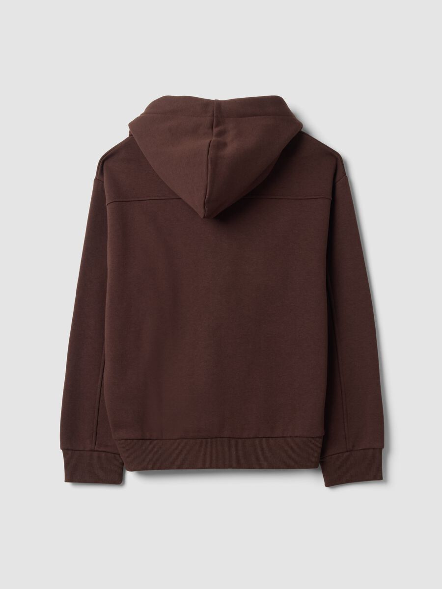 Brown hooded sweatshirt with bow, relaxed fit_2