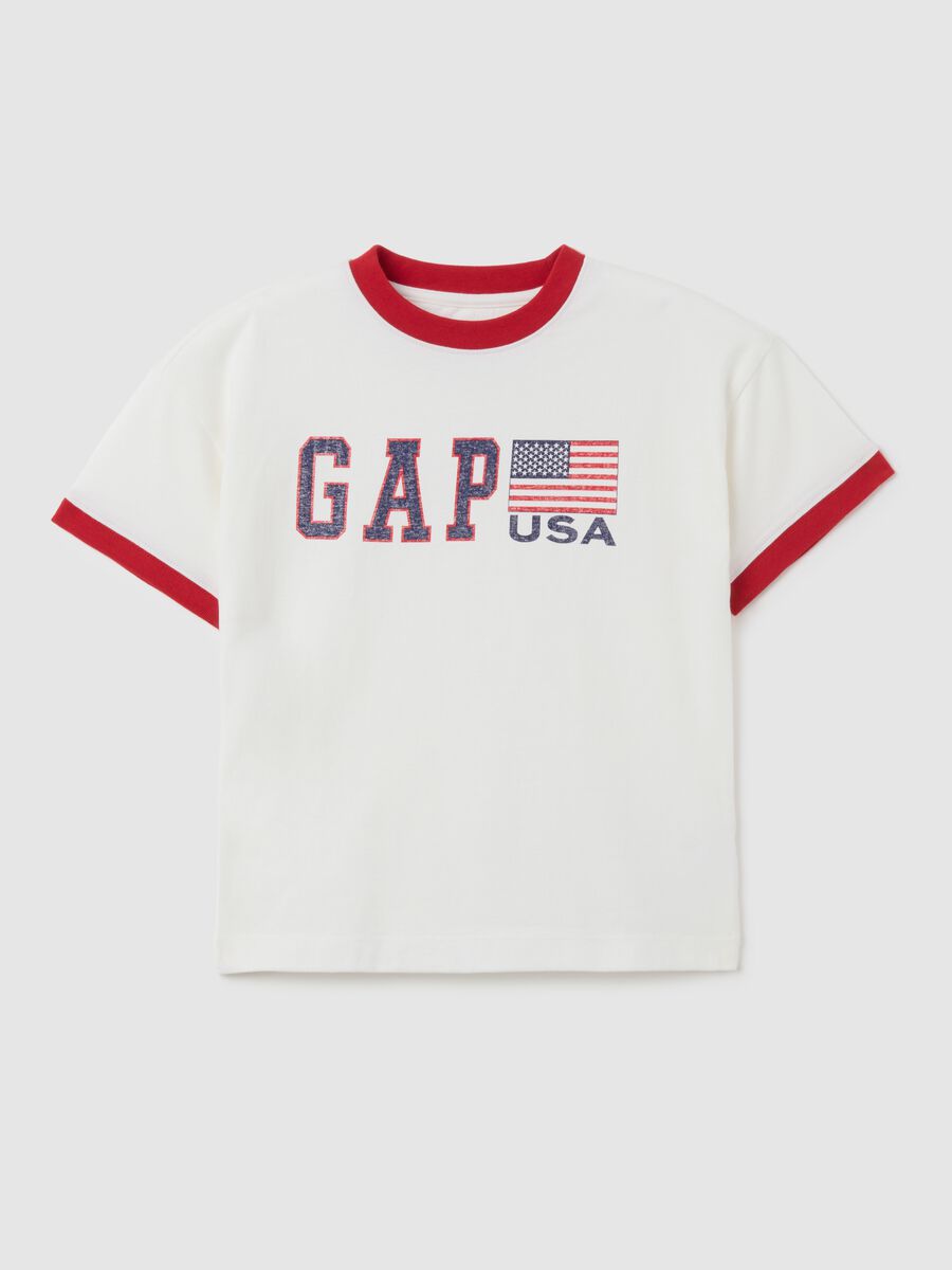Short-sleeved white T-shirt_0