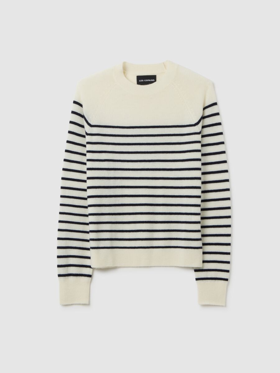 Maglione in pura lana a righe regular fit_0