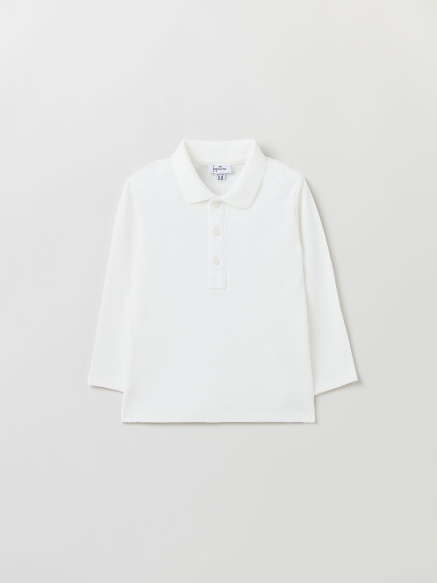 Polo a maniche lunghe in cotone interlock_0