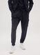 Blue cotton blend trousers with cargo pockets_1