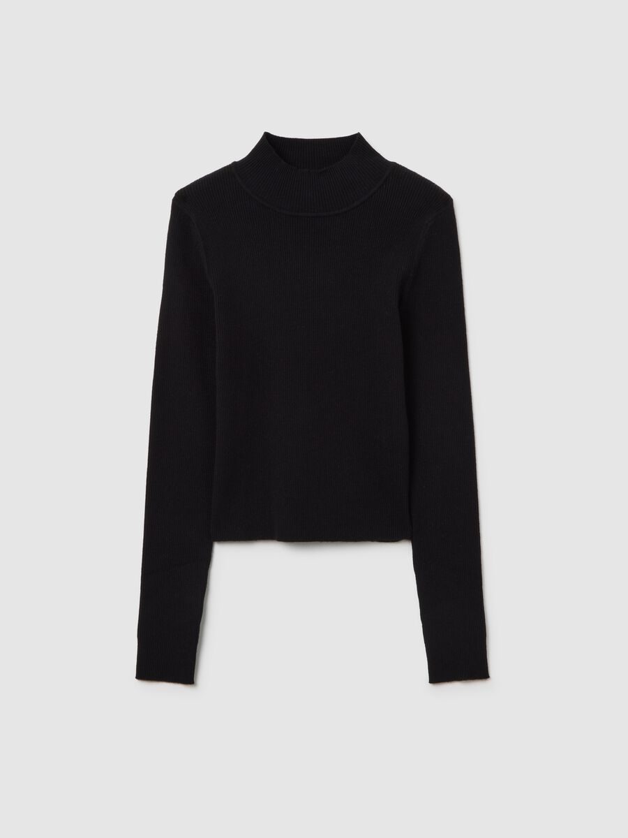 Maglione a collo alto nero_4