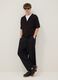 Brown pure cotton short-sleeve oversized shirt_0