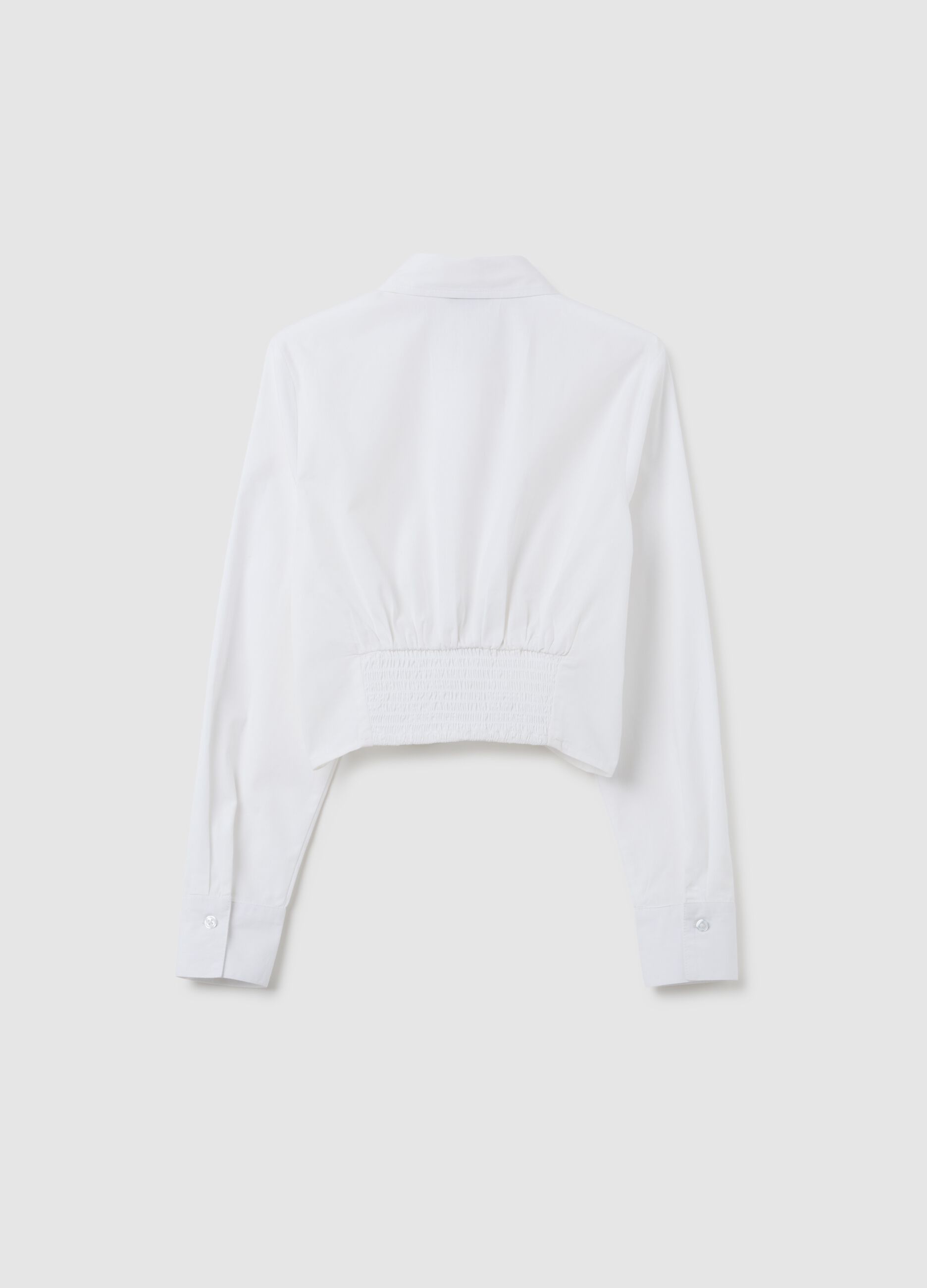 Girls' White Slim Fit Pure Cotton Shirt