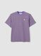 Purple relaxed-fit striped pure cotton T-shirt with embroidered heart_4
