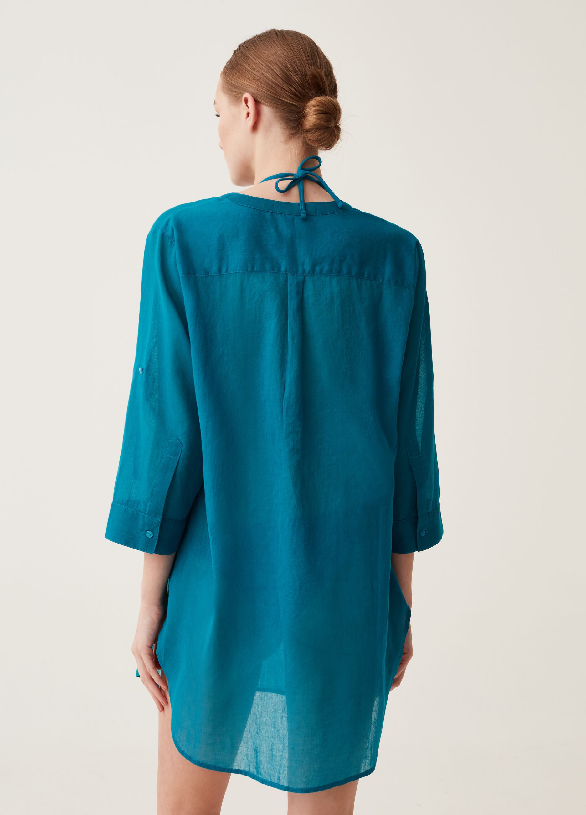 Camicia copri costume in cotone_2
