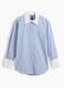 Light blue pure cotton striped shirt with contrast turn-up cuffs_3