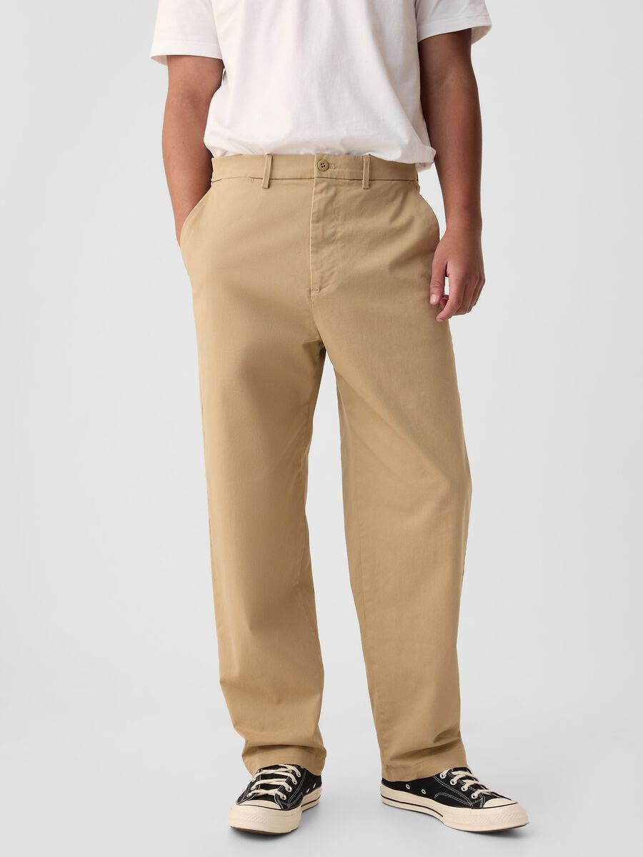 Baggy-fit trousers in stretch cotton_1