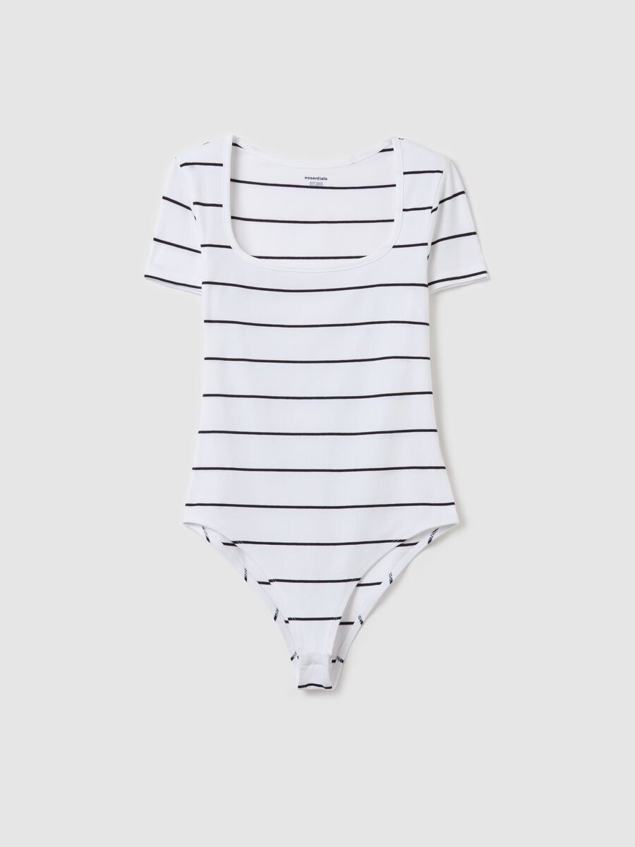 Striped bodysuit with short sleeves_4