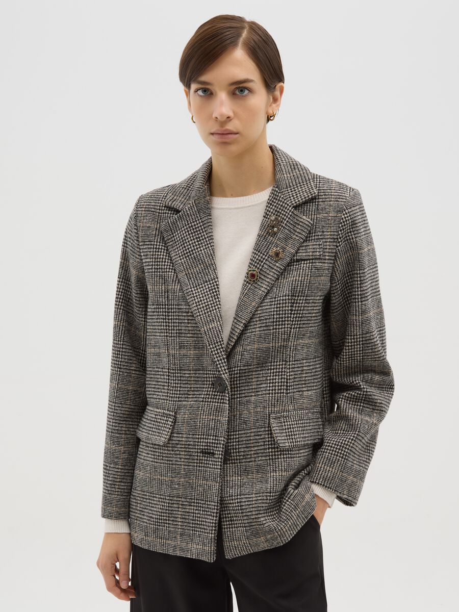 Giacca a quadri multicolor regular fit_0